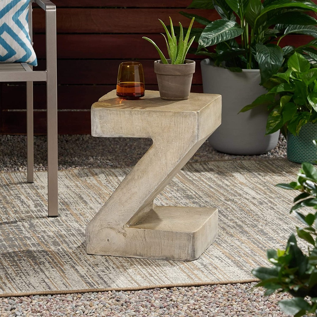 Z-Shaped outdoor side table