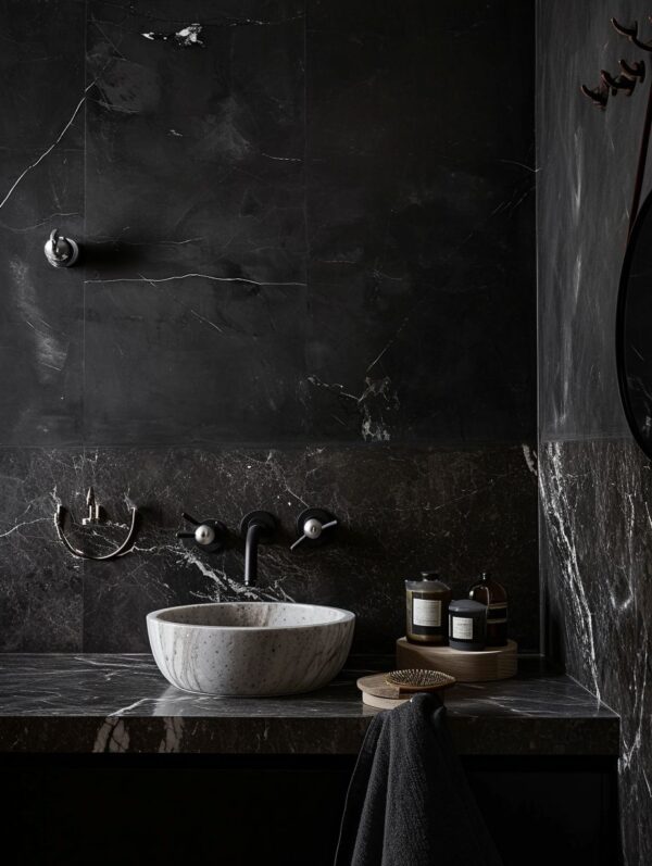 dark marble in bathroom