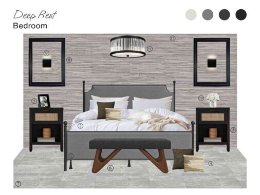 Deep Rest Bedroom: Board with Shopping List