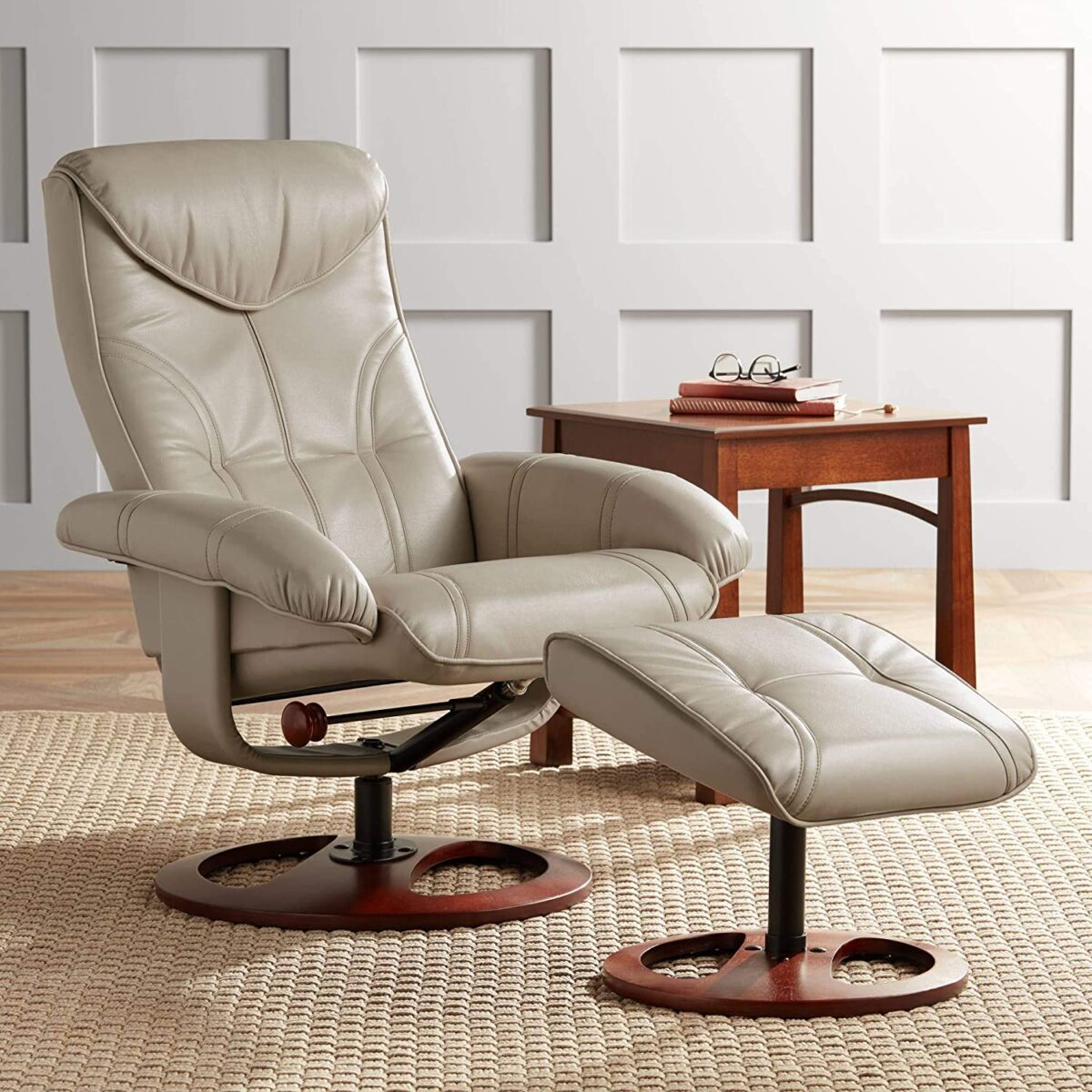 Ergonomic leather reading chair