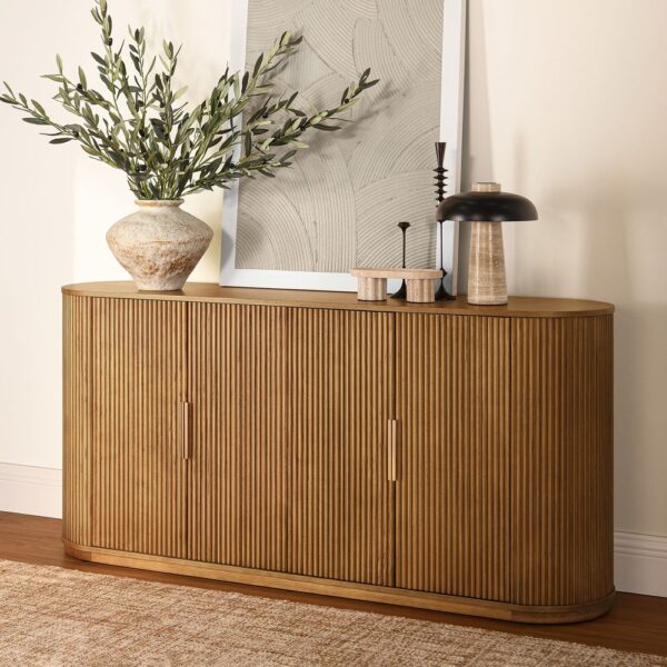 fluted wood console