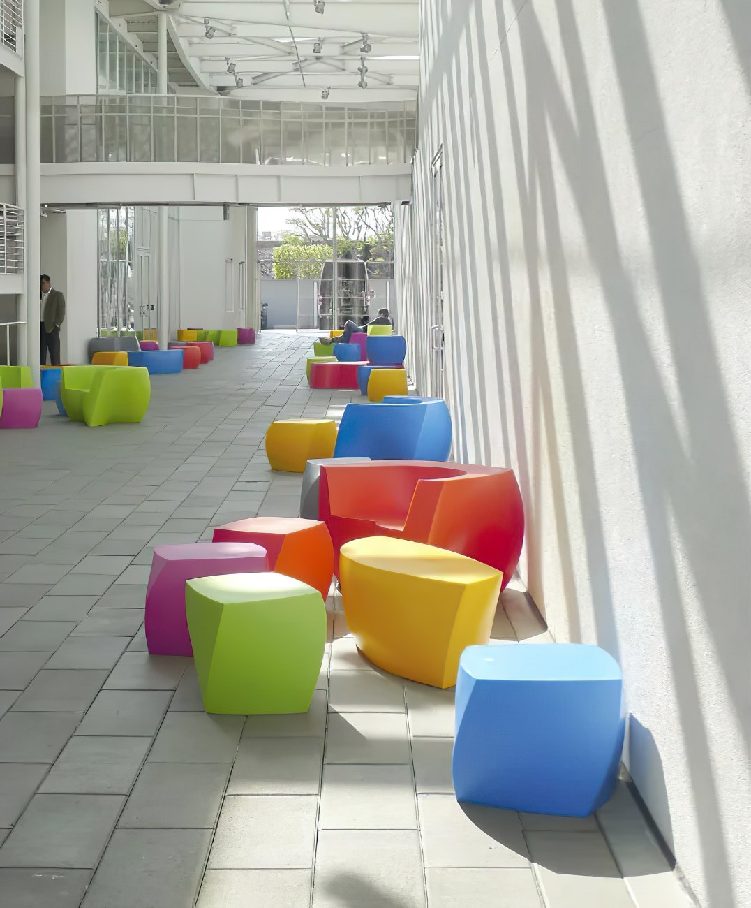 Colorful outdoor tables