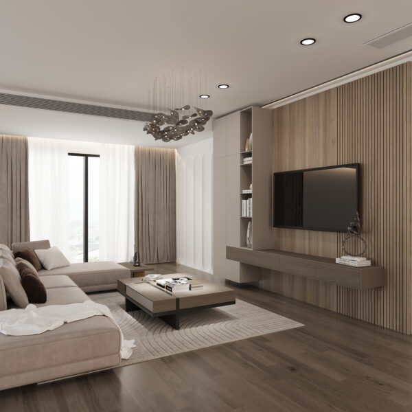 grey tv living room