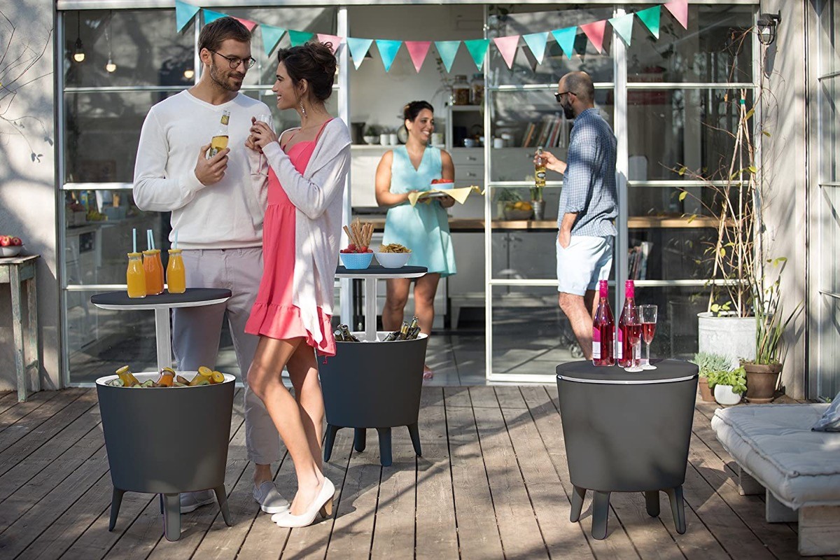 Modern outdoor cooler table