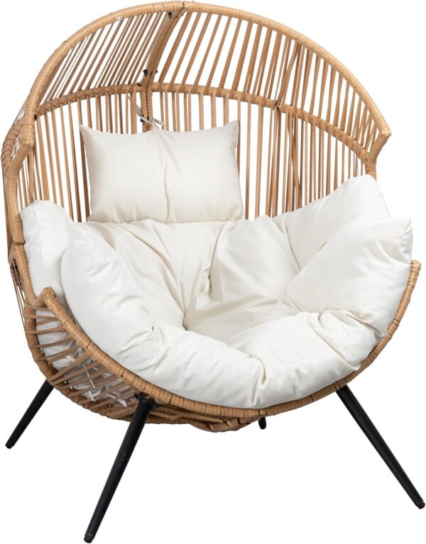outdoor wicker chair with cushion