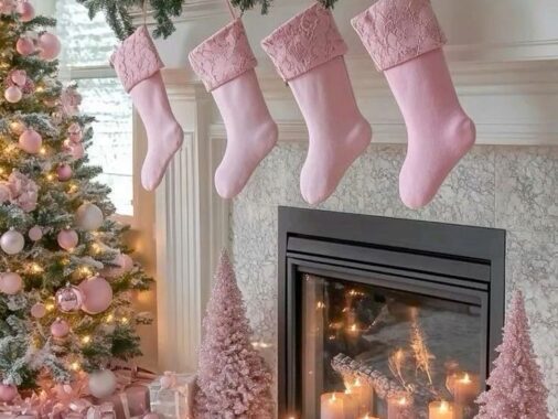 pink holiday decor