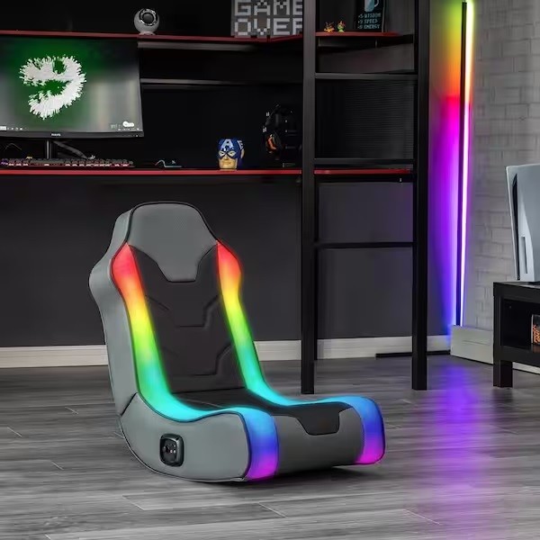 RGB LED gaming chair for floor rocker comfortable gamer furniture for bedroom office bluetooth audio speakers built in supportive floor chairs for sale online home theater idea